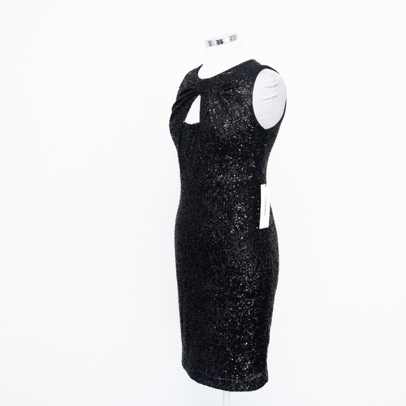 Calvin Klein - Petite Sequin Keyhole Sleeveless Sheath Dress - Picture 11 of 14